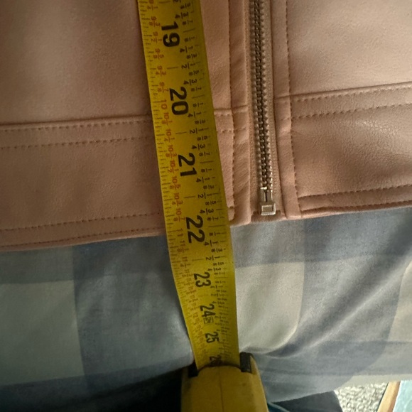 Blu Pepper Pale Pink Vegan Leather Motorcycle Jacket - Picture 8 of 9